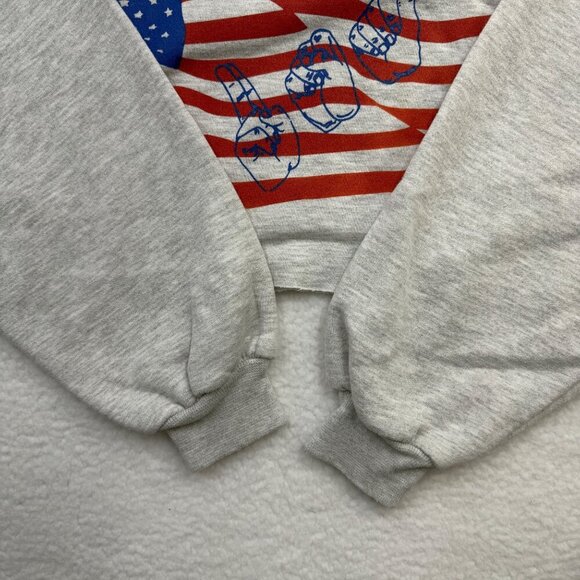 VTG Jerzees Super Sweats Cropped Graphic ASL "I Love USA" Long Sleeve Womens 2X - Picture 4 of 12